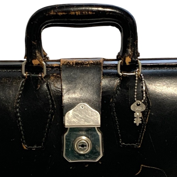 Vintage 50’s / 60’s McBrine Leather Top Frame Locking Doctor’s Bag  Brief Case - Picture 3 of 15